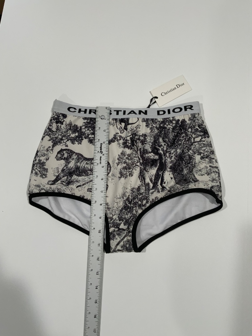 NWT Christian Dior Sz M Black & White Swimsuit Bikini Bottom Briefs - Picture 6 of 6